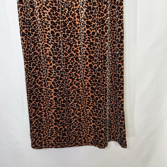 Sag Harbor Maxi Skirt S Leopard Print Elastic Waist Classic Holiday - Picture 3 of 11